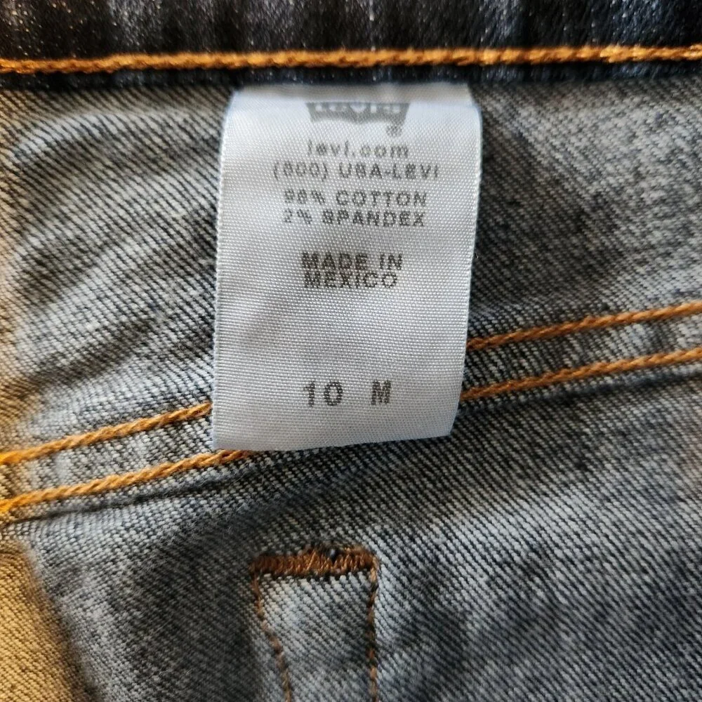 Levi's 515 Boot Cut Jeans Blue Dark‎ Wash Denim Stitched Pockets Womens 10M EUC